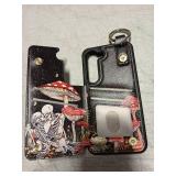 Shorogyt For Samsung Galaxy S23 Wallet Case With Card Holder - Designer Mushroom Skull Pattern Kickstand Magnetic Clasp Back Flip Folio Leather Phone Case