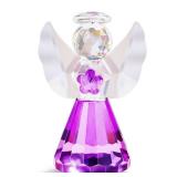 Purple Crystal Angel Figurine, Glass Guardian Angel Statue Gifts Art Collectible Figurines