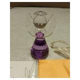 Purple Crystal Angel Figurine, Glass Guardian Angel Statue Gifts Art Collectible Figurines