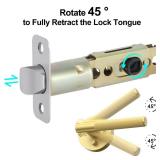 1 Pack Brushed Nickel Door Latch Replacement, 45°Turning Angle Door Lock Replacement Parts, 2-3/8