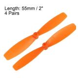 Uxcell RC Propellers 55mm CW CCW 2-Vane Main Rotors For Walkera QR Ladybird Quadcopter, Orange 4 Pairs