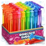 32 Pack Bubble For Kids Party Favors, 8 Style Mini Bubble Wands With Gift Box, Dinosaur Toys Bulk