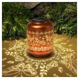 Solar Lanterns Outdoor Waterproof Butterfly Garden Decor Birthday Gifts Hanging Solar Lights Decoration Outside For Yard, Patio,Pathway