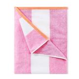 HENBAY Cotton Oversized Beach Towel - Large 70 x 35 Inch Pool Towel, Pink Striped Quick Dry Swimming Cabana Towel