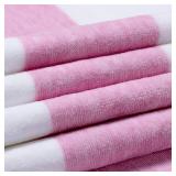 HENBAY Cotton Oversized Beach Towel - Large 70 x 35 Inch Pool Towel, Pink Striped Quick Dry Swimming Cabana Towel