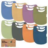 KeaBabies 8-Pack Organic Baby Bibs For Boys, Girls - Soft Cotton Drooling And Teething Bibs Extra Absorbent, Easy To Clean & Put On For Toddler, Newborn, Infant 0-24 Months