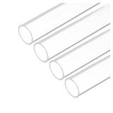 MECCANIXITY Acrylic Pipe Clear Rigid Round Tube 21mm ID 25mm(1 inch) OD 10" For Lamps And Lanterns, Water Cooling System 4pcs