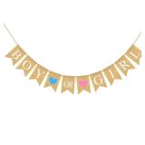 Boy Or Girl Banner - Prestrung Burlap Gender Reveal Party Sign Garland Backdrop Decorations