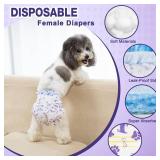 Pet Soft Female Dog Diapers - Disposable Doggie Diapers With Wetness Indicator, Puppy & Cat Diaper Super Absorbent 20pcs (XS, 2 Patterns)