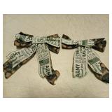 2 Pcs Green Camouflage Wreath Bows Camo Bows For Wreaths, Camouflage Ribbon Bows Thank You Army Decor Bows For Veterans Day Military Support Indoor Outdoor Decoration Wreath Ornament Supplies