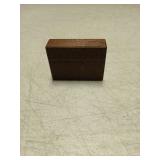 Wislist Wooden Engagement Ring Box Small Slim Flat Ring Case For Proposal,Wedding (Walnut Wood)