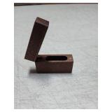 Wislist Wooden Engagement Ring Box Small Slim Flat Ring Case For Proposal,Wedding (Walnut Wood)