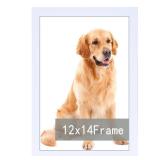 RUN HELIX 12x14 Picture Frame For 12x14 Poster Photo Canvas Certificate Black High Transparent Poster Frame Wall Desktop Horizontal Vertical (White)
