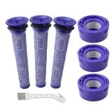 6 Pack Vacuum Filter Replacement Kit for Dyson V7, V8 Animal and V8 Absolute Cordless Vacuum, 3 Post Filter, 3 Pre Filter, Replaces Part # 965661-01 & 967478-01