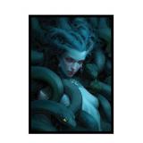 Katomula 100 MTG Card Sleeves with 100 Inner Sleeve, Textured Back Art Sleeves, Fit Standard Size Cards - Medusa
