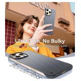 GRECAZO Magnetic Ultra-Thin Frosted Soft Touch Skin Borderless Carbon Fiber Bump Texture for iPhone 16 Pro Frameless Case 6.3" Slim Minimalist Lightweight Matte Hard for MagSafe Cover Case-Black