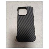GRECAZO Magnetic Ultra-Thin Frosted Soft Touch Skin Borderless Carbon Fiber Bump Texture for iPhone 16 Pro Frameless Case 6.3" Slim Minimalist Lightweight Matte Hard for MagSafe Cover Case-Black