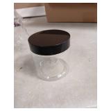 Loretoy 33 Pack 6oz Household Plastic Jars with Lids, BPA Free, Reusable, Refillable Transparent Cosmetic Containers for Bath Salts, Cosmetics, Powders, Beauty Product and Small Accessories, Black