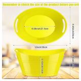 Patelai 6 Pcs Ice Buckets Bulk, Plastic Ice Buckets with Handles, Oval Storage Tub, Large Capacity Ice Drink Tub for Party Bar Wine Beer Champagne Beverage Bottle Cooler(4.5 Liter,Yellow)
