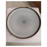 LERATIO Ceramic Plates Set of 6, 8.5 Inch Reactive Glaze Light Weight Porcelain Salad Plates,Modern Shape Dinnerware Dishes Set for Kitchen,Microwave&Dishwasher&Oven Safe,Resistant-Gray Blue