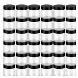 Loretoy 27Pack 2 OZ Plastic Jars with Lids, BPA Free, Reusable, Refillable Transparent Cosmetic Containers for Bath Salts, Cosmetics, Powders, Beauty Product and Small Accessories