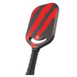 Warping Point Ascent Pickleball Paddles | Carbon Fiber Pickleball Racket with Aero Throat | Textured Grit Surface | 16mm Hexa Polymer Core | USAPA Approved | Designed for Power & Spin | Red