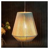 JHY DESIGN Battery Powered Hanging Lamp 8" H Braided Cotton Rope Decorative Pendant Lamp Battery Lamp with 6 Hours Timer for Bar Bedroom Patio Indoor Outdoor Living Room