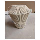 JHY DESIGN Battery Powered Hanging Lamp 8" H Braided Cotton Rope Decorative Pendant Lamp Battery Lamp with 6 Hours Timer for Bar Bedroom Patio Indoor Outdoor Living Room