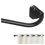 GXOACKJ Black Wrap Around Curtain Rods for Windows 28 to 48 inch, 5/8 inch Industrial Telescoping Blackout Curtain Rods for Bedroom & Outdoor