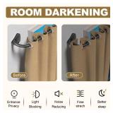 GXOACKJ Black Wrap Around Curtain Rods for Windows 28 to 48 inch, 5/8 inch Industrial Telescoping Blackout Curtain Rods for Bedroom & Outdoor