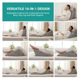 Bedluxe 3Pcs Orthopedic Bed Wedge Pillow Set, Foam Wedge Pillow Post Surgery for Back, Leg and Knee Support, Adjustable 9&12 Inch Folding Triangle Pillow for Sleeping, Acid Reflux, Snoring, Grey