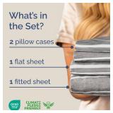 Cal King Size 4 Piece Sheet Set - Comfy Breathable & Cooling Bed Sheets Set - Hotel Luxury Bedding for Women, Men, Kids, Teens, Boys & Girls - Deep Pockets & Wrinkle Free - Oeko-Tex - Grey Stripes 3