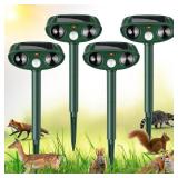 Gebatule 4 Pack Solar Ultrasonic Animal Repeller Cat Repellent Outdoor Deer Repellent Devices Raccoon Deterrent to Scare Squirrel Rabbit Dog Skunk for Yard-Used