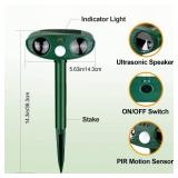 Gebatule 4 Pack Solar Ultrasonic Animal Repeller Cat Repellent Outdoor Deer Repellent Devices Raccoon Deterrent to Scare Squirrel Rabbit Dog Skunk for Yard-Used