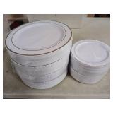 NOCCUR 200PCS Silver Plastic Plates Disposable for 100 Guests - Include 100 Dinner / 100 Dessert Plates Heavy Duty - Ideal for Party&Wedding