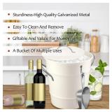 4 L White Ice Bucket,Ice Buckets for Parties,Insulated Ice Buckets with Lid and Scoop,Ice Bucket for Cocktail Bar,Double Wall Party Beverage Tub-Dent at Top of Bucket
