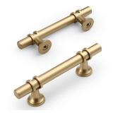 Amerdeco 10 Pack Matte Gold Cabinet Pulls 3 Inch(76MM) Hole Centers Kitchen Cabinet Handles Cabinets Hardware Drawer Pulls ZH0058