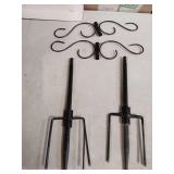Adjustable Shepherd Hooks for Outdoor, 2 Pack 80 Inch 5 Prong Base Bird Two Sided Feeder Poles, Heavy Duty Shepherds Hook, Suitable for Garden in Hanging Flower Basket, Lantern, Bird Nests- Pre-Owned
