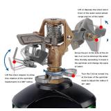 Biswing Impact Sprinkler Head on Tripod Base, Heavy Duty Lawn Sprinklers, 360 Degree Large Area Irrigation, Brass Sprinkler Nozzle & Solid Alloy Metal Extension Legs Flip Locks, 1 Pack