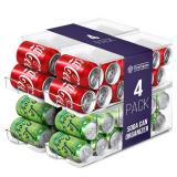 ClearSpace Soda Can Organizer & Soda Can Dispenser for Refrigerator - Fridge Organizer & Stackable Drink Organizer for Fridge, Can Organizer for Refrigerator - Holds 12 Cans Each, BPA Free - 4 Pack