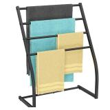 Honiter Towel Racks for Bathroom, Free Standing Towel Rack, Pool Towel Racks Outdoor, 4 Tier Wide Metal Towel Bar Stand, Blanket Ladder Holder, Drying and Display Rack for Oversized Bath Towel