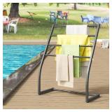Honiter Towel Racks for Bathroom, Free Standing Towel Rack, Pool Towel Racks Outdoor, 4 Tier Wide Metal Towel Bar Stand, Blanket Ladder Holder, Drying and Display Rack for Oversized Bath Towel
