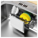 Cisily Kitchen Sink Caddy Sponge Holder in The Sink, Stainless Steel Kitchen Sink Organizer, Brush Holder, Dish Cloth Hanger, Sink Stopper Holder with 2 Installation Ways (Suction & Adhesives