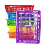 6 Pack Plastic Turn in Paper Trays for Classroom, Colorful Storage Bin Basket Organizers for School Supplies, Classroom Organization and Storage Tray Holds 4A Paper