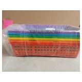 6 Pack Plastic Turn in Paper Trays for Classroom, Colorful Storage Bin Basket Organizers for School Supplies, Classroom Organization and Storage Tray Holds 4A Paper