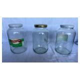 Large Glass Storage Jars with Lids - Set of 3