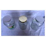 Large Glass Storage Jars with Lids - Set of 3