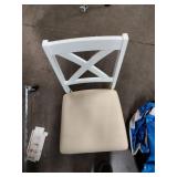 Foldable white dining room chair approximately 17x34in -