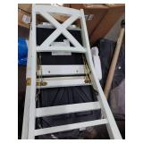 Foldable white dining room chair approximately 17x34in -