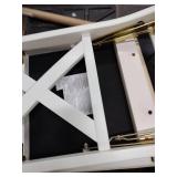 Foldable white dining room chair approximately 17x34in -